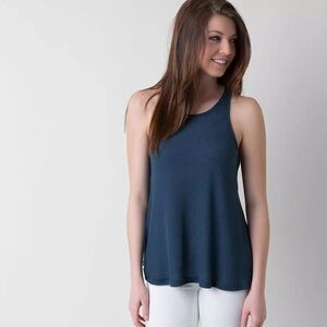 SOLD - FP Long Beach Tank ~ ribbed boho tank in blue